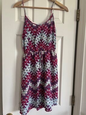 Olive & Oak Magenta and Light Blue Spaghetti Strap Mini Dress